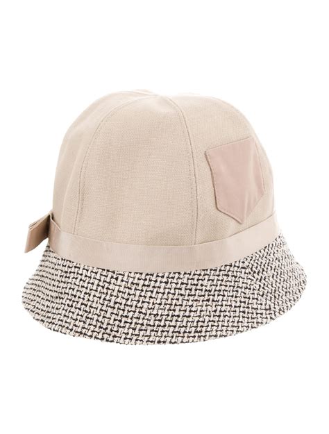 chanel tweed bucket hat|Chanel hats gold and silver.